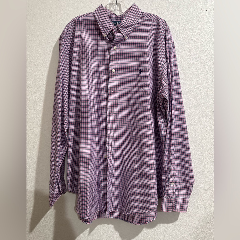 Pink & Blue Checked Polo Shirt